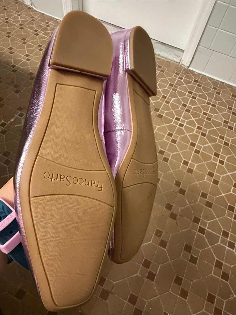 Franco Sarto Metallic Plum Leather Ballet Flats